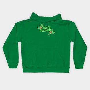 Holly Berry with slogan: Merry Christmas Kids Hoodie